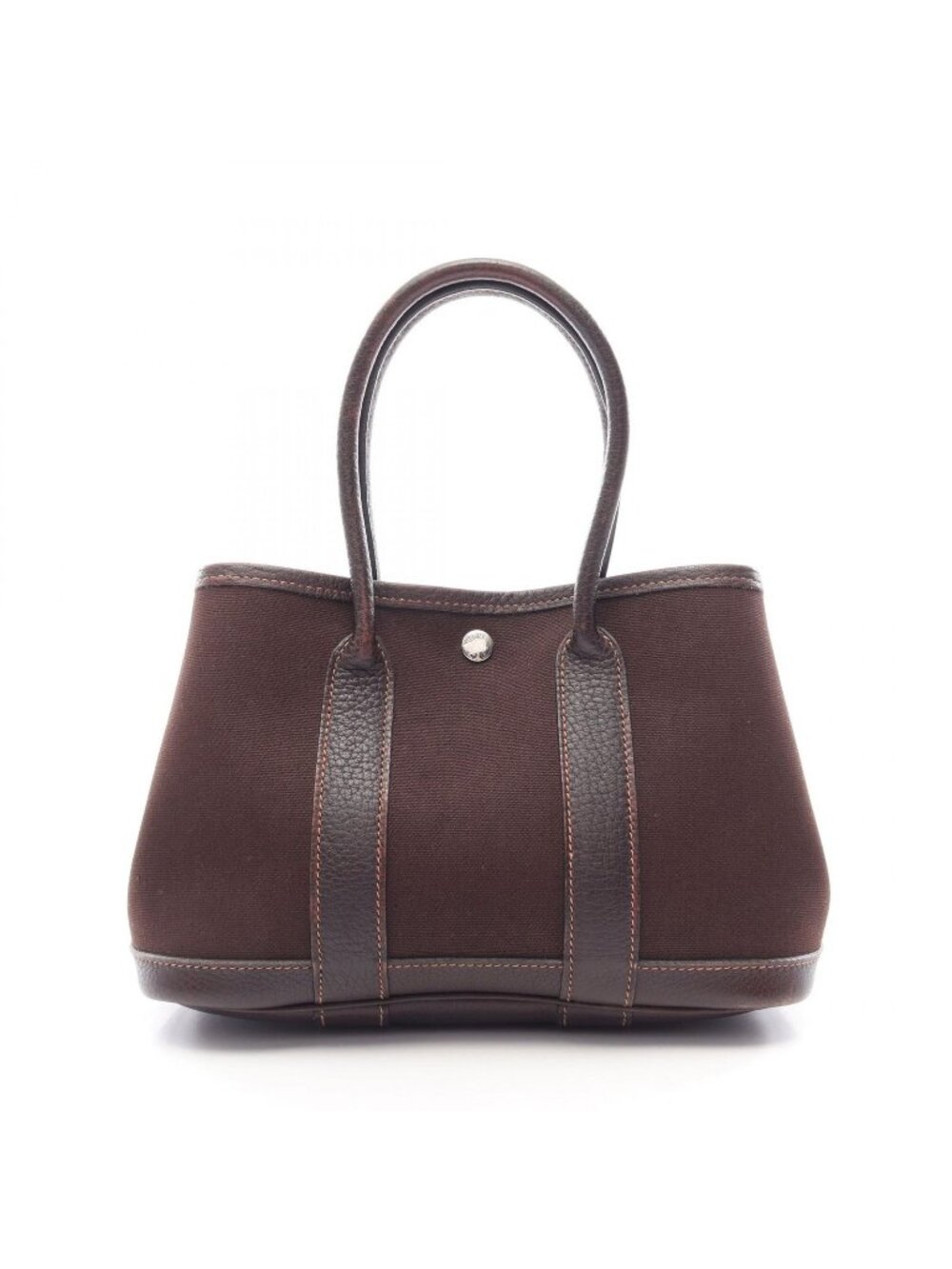 Hermes Tote Bag Garden Party Ttpm Ebene Canvas Leather
